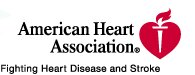Logo for the American Heart Association. Fighting heart disease and stroke.